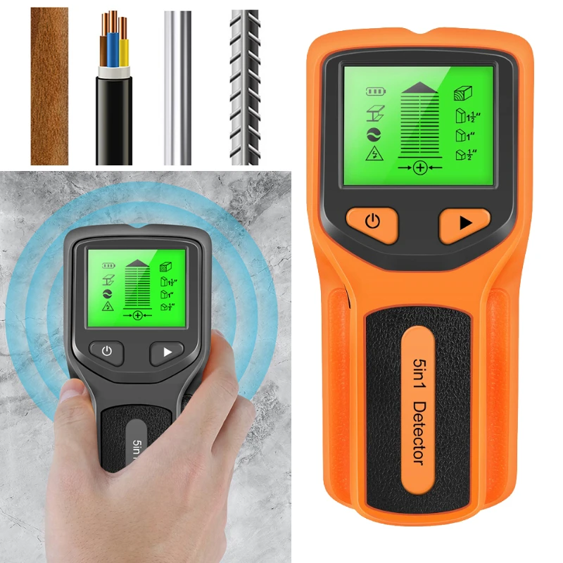 Профессиональный настенный металлоискатель 5 в 1 Многофункциональный ручной