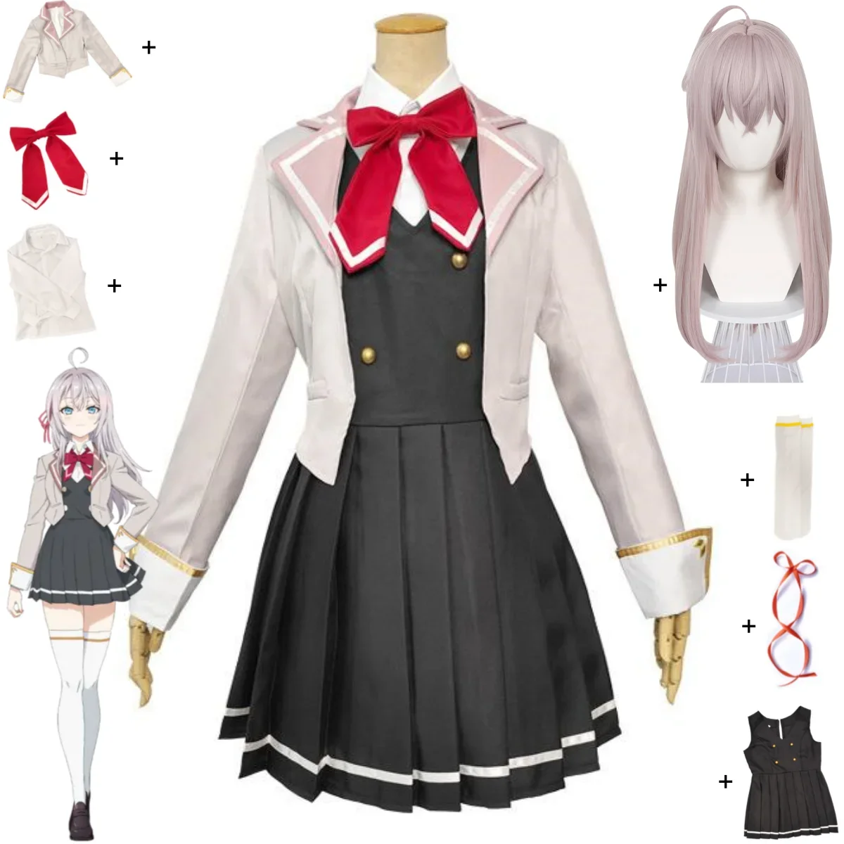 Аниме Alya Sometimes Hides Her Feelings in Russian Alisa Mikhaylovna Kujo Косплей Костюм Парик Японский JK