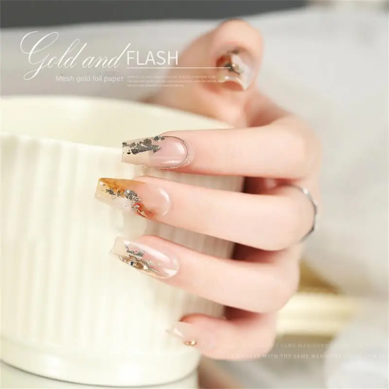 

1Box Gold Silver Nail Foil Nail Art Decorations Stickers Irregular Foils Sticker Paper 3D Ultrathin Glitter Flakes DIY Manicure