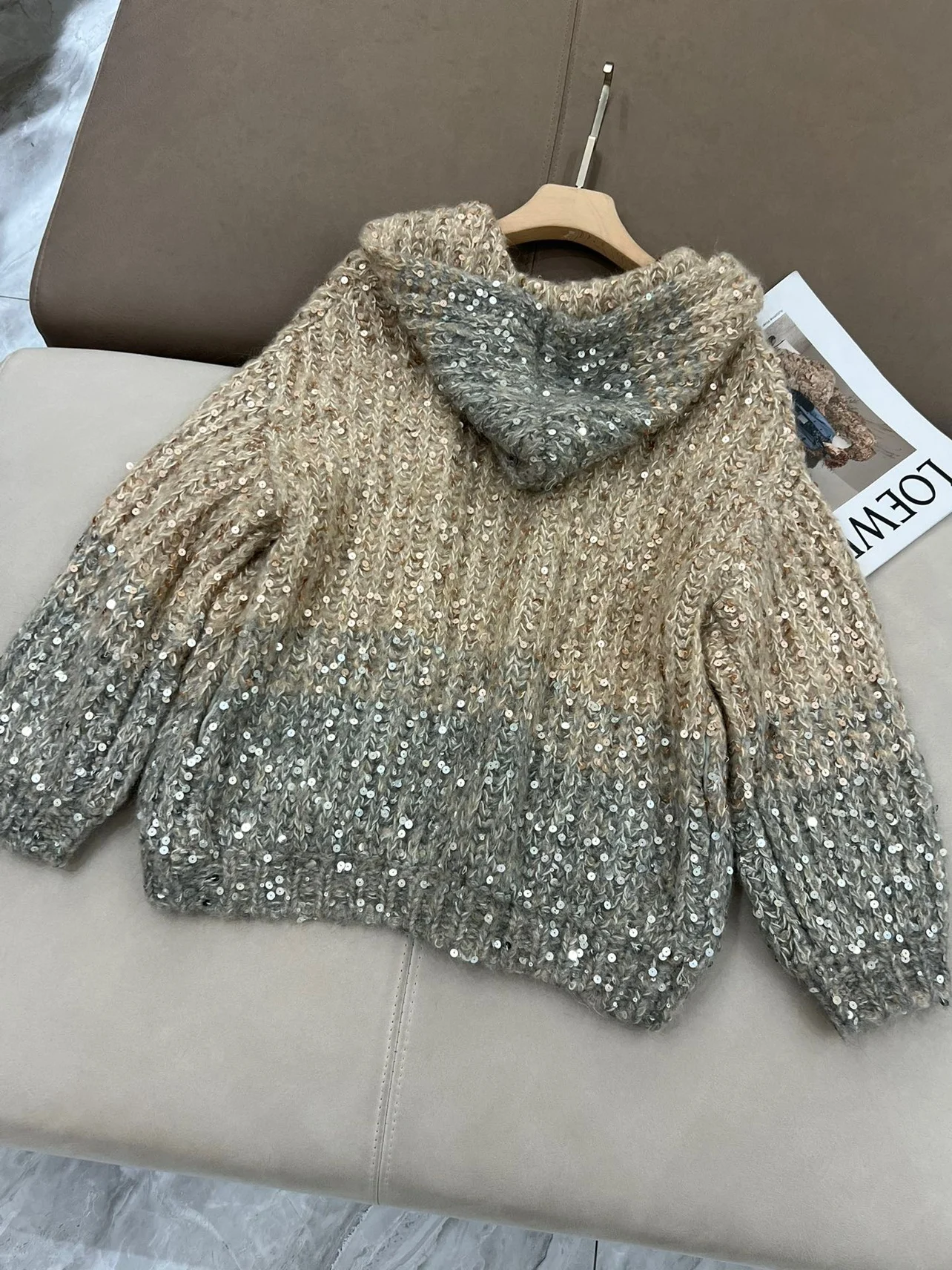 Женский свободный кардиган с капюшоном осенне-зимний Кардиган B * C