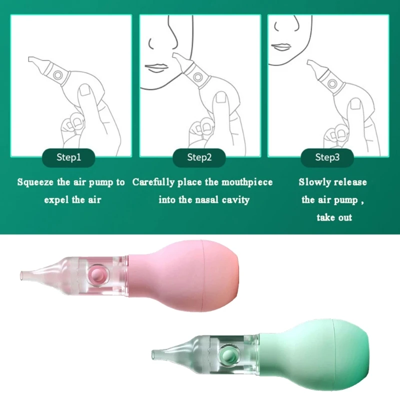 Newborn Nasal Aspirator Nose Vacuum Suction Squeeze Nose Aspirator Nose Cleaning Kit Easy Use Baby Nose Booger Sucker P31B images - 4