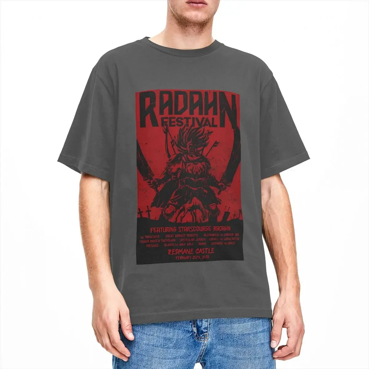 Футболка Radahn с принтом фильма Темные души мужская праздничная смешная тенниска