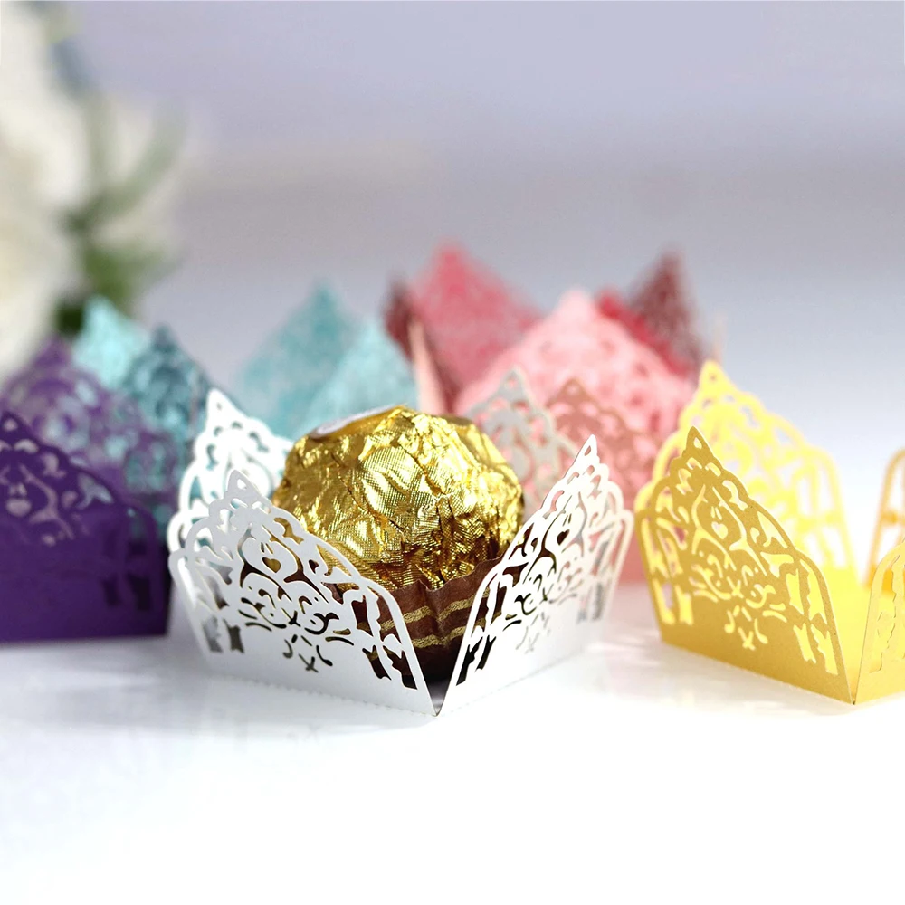 

50pcs Flower Chocolate Wrappers Paper Candy Box Bar Wedding Favors And Gifts Party Supplies Birthday Party Wedding Supplies