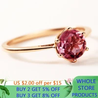 new luxury rose gold color engagement ring 7mm red crystal ring lady anniversary gift tibetan silver jewelry for women r254