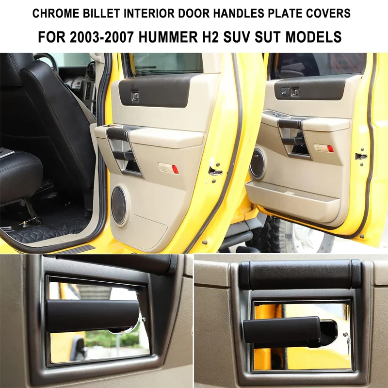 Гладкие хромированные дверные ручки для Hummer H2 накладка с защитой от царапин