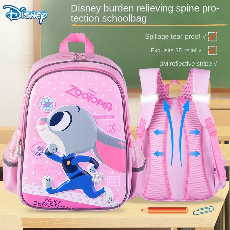 Authentic Disney Zootopia Elementary School School Bag 1-3-5 Grade Lightweight Backpack for Boys and Girls Backpack
