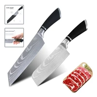 kitchen knife chef knife 8 inch pro japanese chefs nakiri knife stainless steel santoku meat cleaver beef knife gift with cover