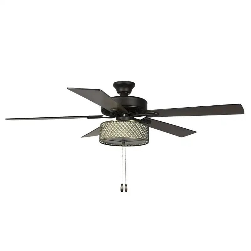 

Bronzed Wave LED Ceiling Fan with Light