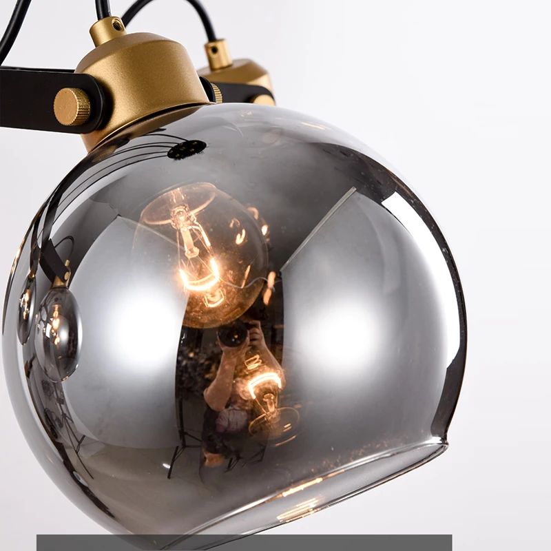 Цена Люстра Ggбинго в скандинавском стиле, потолочная лампа для столовой, роскошные подвесные светильники из серого стекла, простые креативные с...