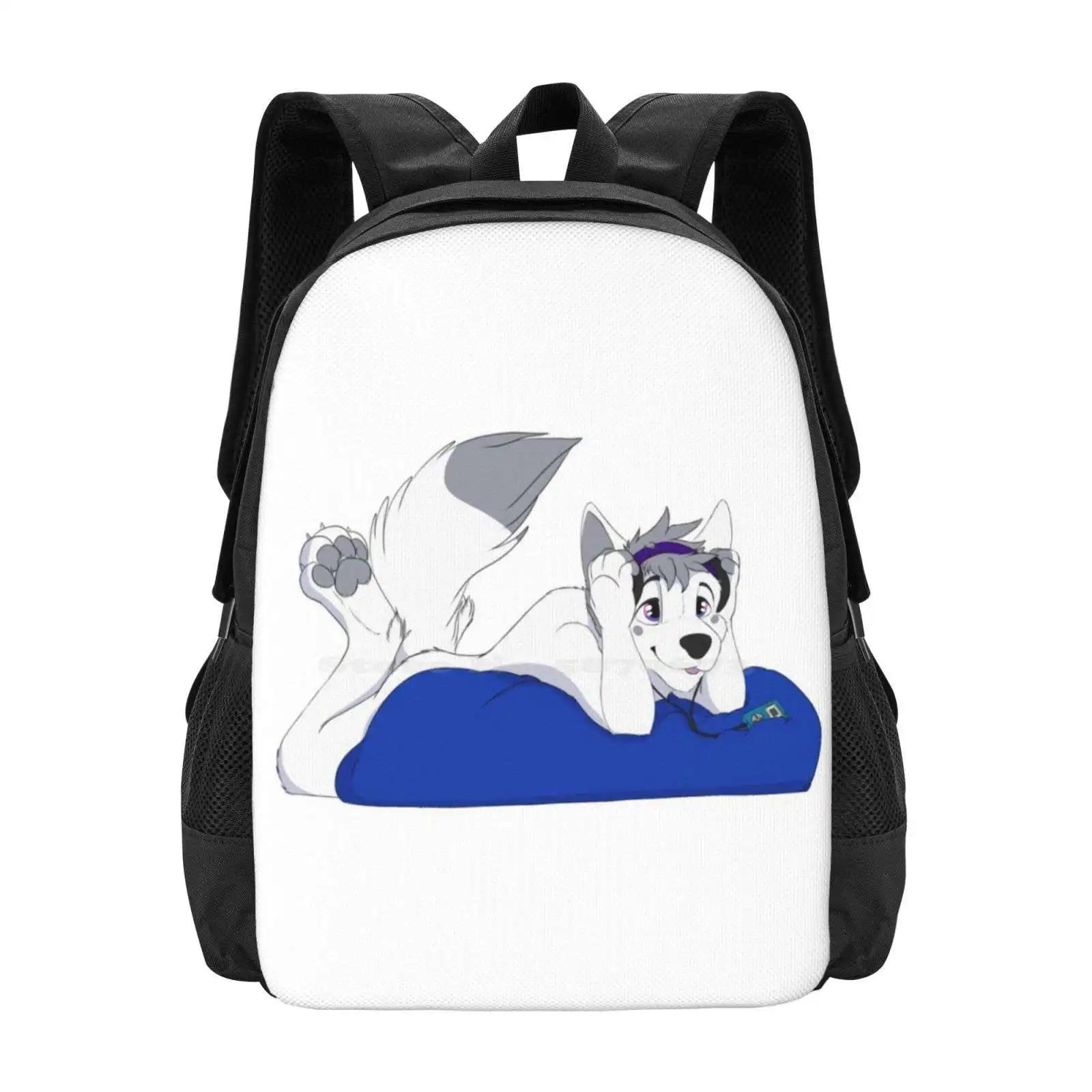 

Relaxing Time Backpacks For School Teenagers Girls Travel Bags Moonwear Dog Relaxing Bean Music Tunes