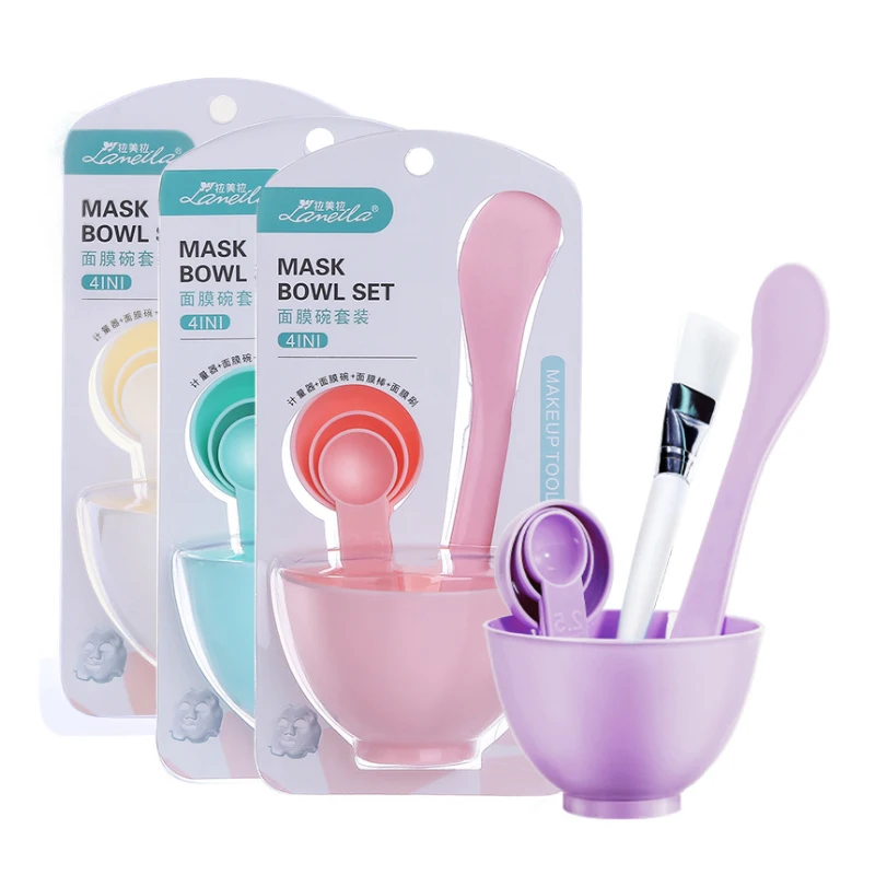 

6pcs DIY Mask Bowl Mixing Brush Makeup Tool Set 4 In1 Beauty Skin Care with Brush Mixed Stir Spatula Stick Measuring Spoon Kit
