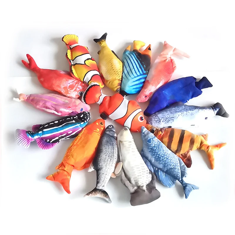 

Plush Electric Simulation Swing Fish Toy Jumping Fish 30CM 3D Interactive Dancing Fish Toys Funny Gift for Baby Little Kids Pets