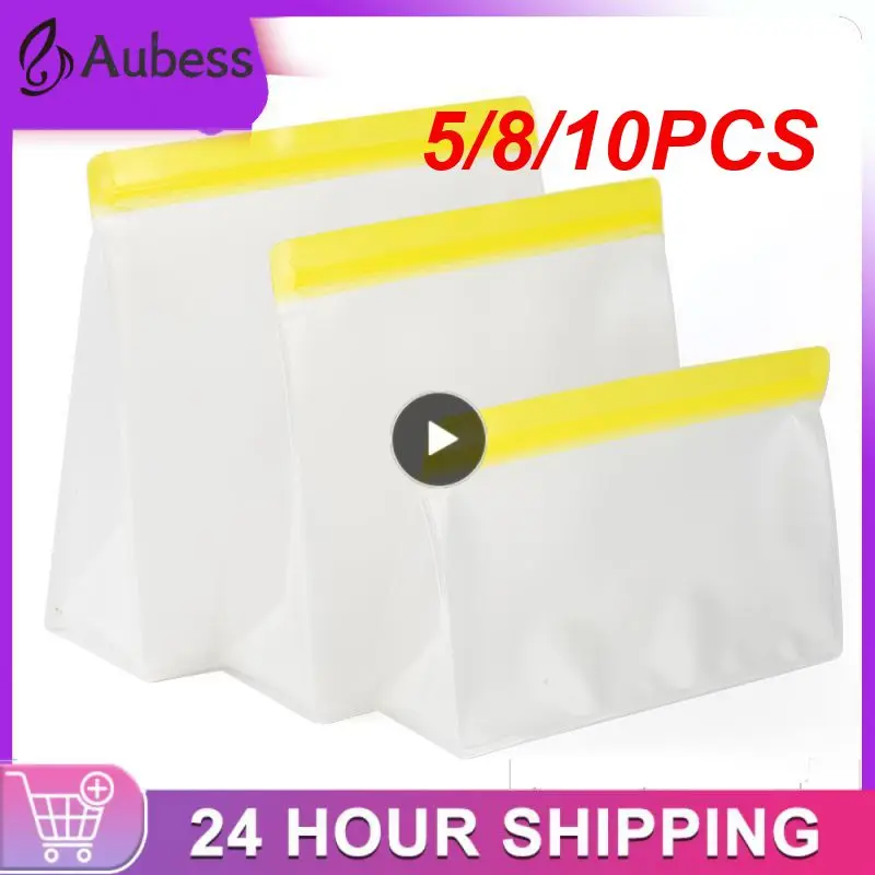 

Translucent Frosted PEVA Food Storage Bag Refrigerator Food Storage Fresh-keeping Bag Reusable Zip Shut Bags Food Storage Bags