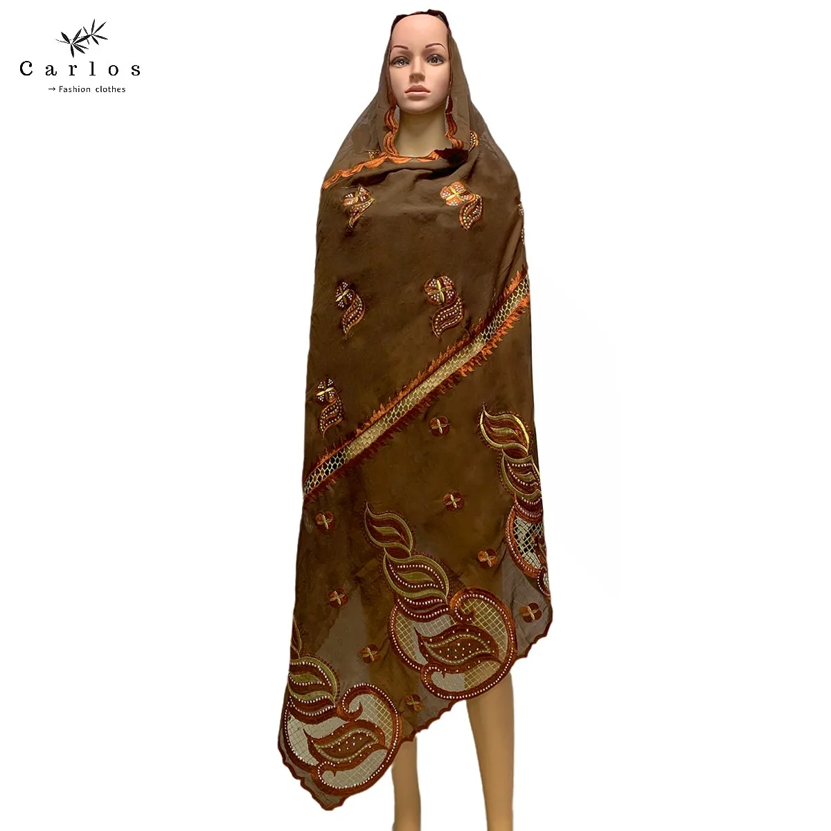 Лидер продаж 100% хлопок искусственный Африканский женский хиджаб шарф с вырезами