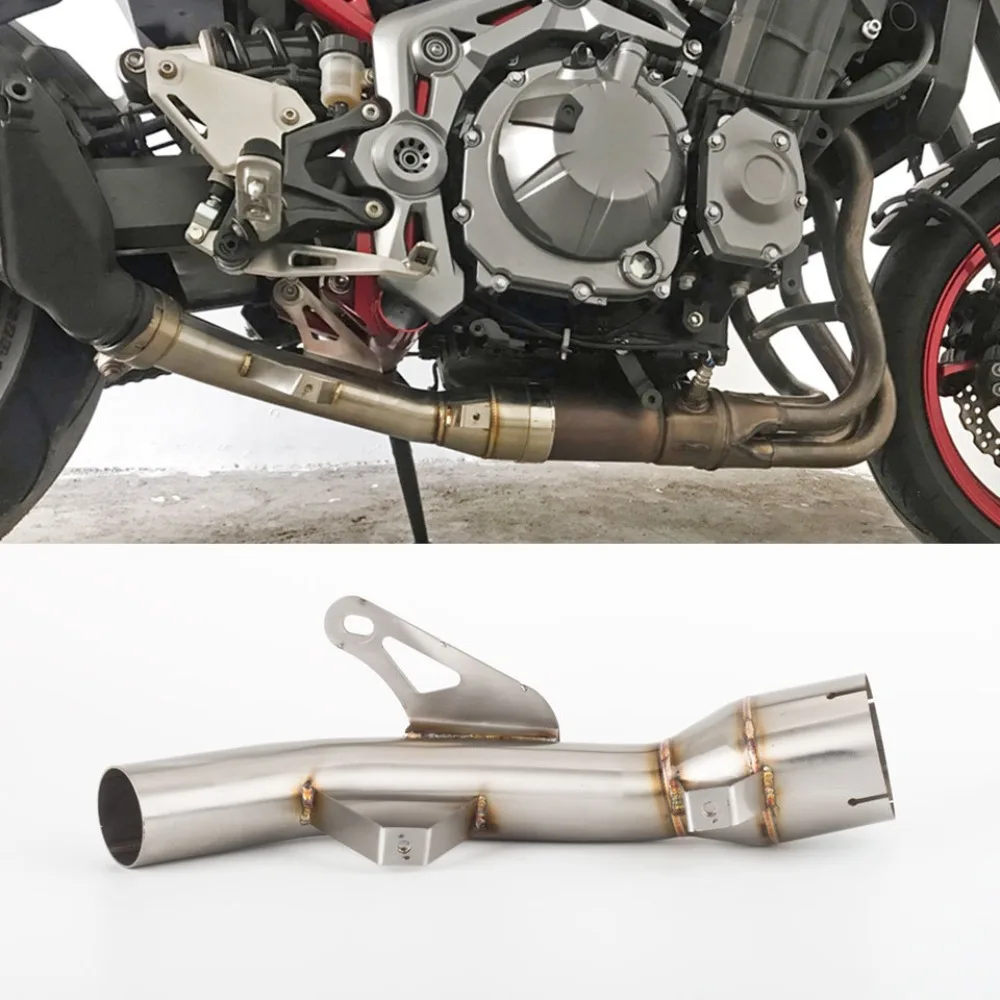 

Motorcycle Exhaust Muffler Middle Pipe Connector Adapter Stainless Steel Slip-on Elbow Link Pipe FOR KAWASAKI Z900 2015-2021