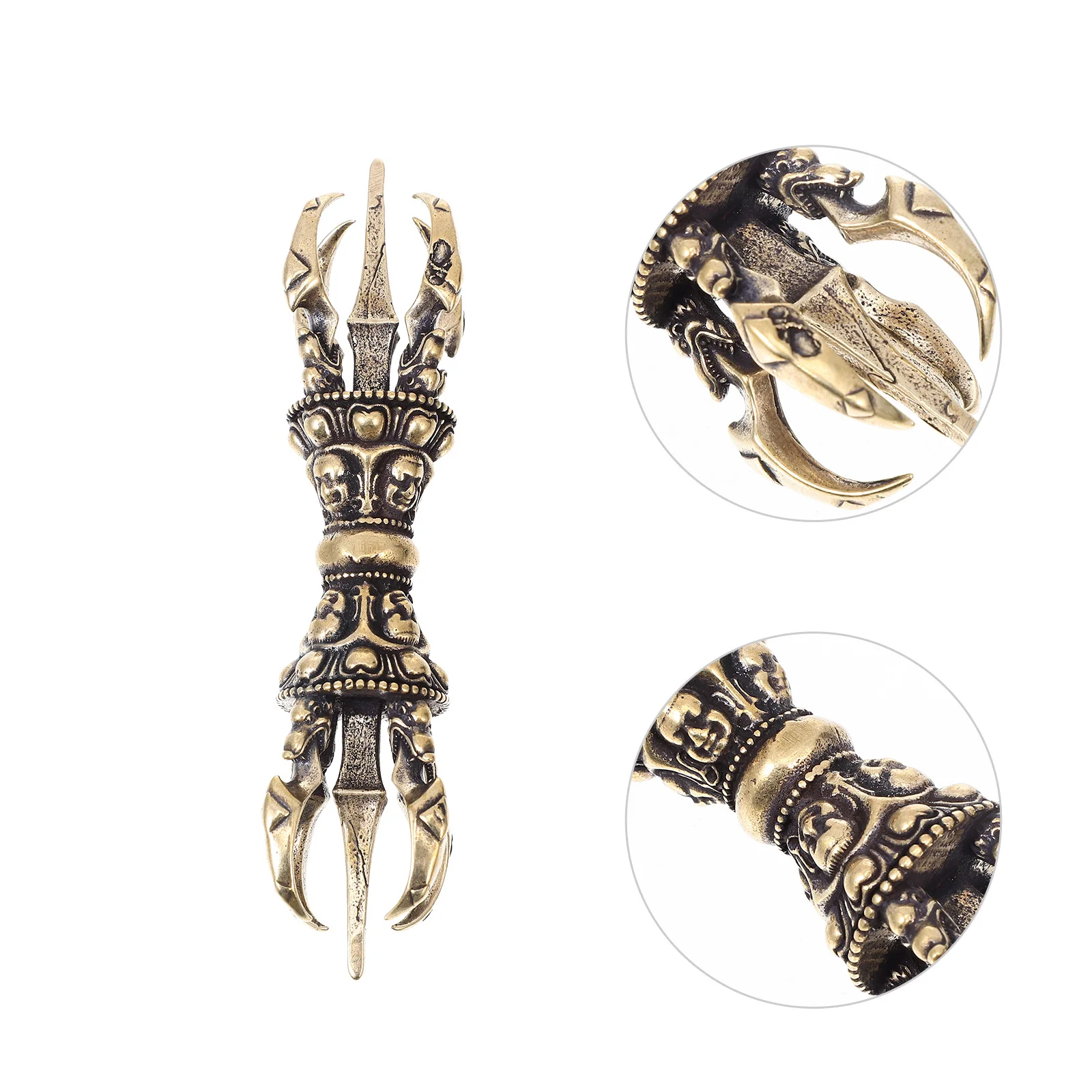

Vajra Decor Pestle Brass Pendant Dorje Desktop Craft Tibetan Charm Ornament Home Amulet Necklace Adornment Ornaments Figurine