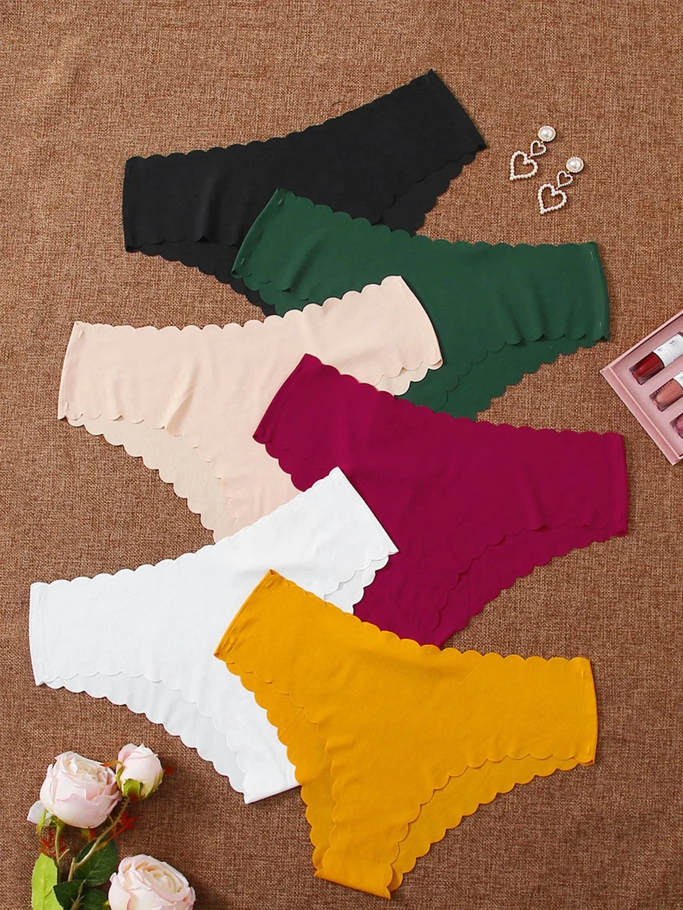 

6pack Scalloped Trim Panty Set