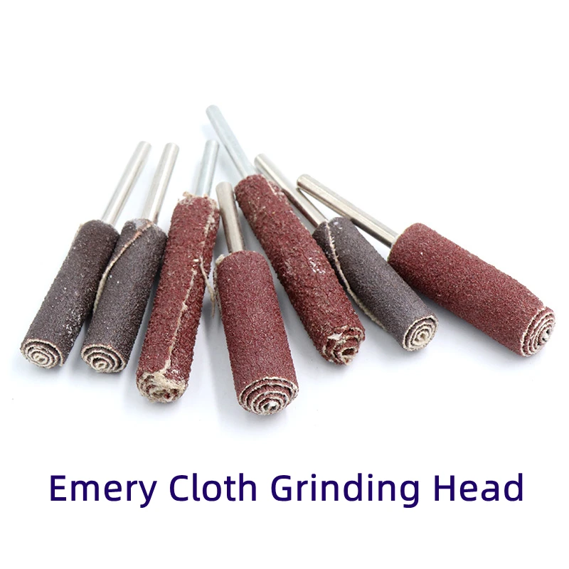 

1/3/5 шт. абразивная тканевая Шлифовальная головка ручка из нержавеющей стали и наждачная бумага для шлифовки и полировки зернистости случайный цвет