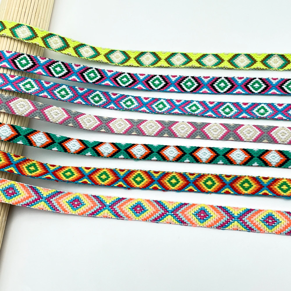 

Webbing Polyester pattern Ethnic Jacquard DIY Sewing Webbings Ribbon Garment Bag Straps Bias Decorative Fabric Textile Decor