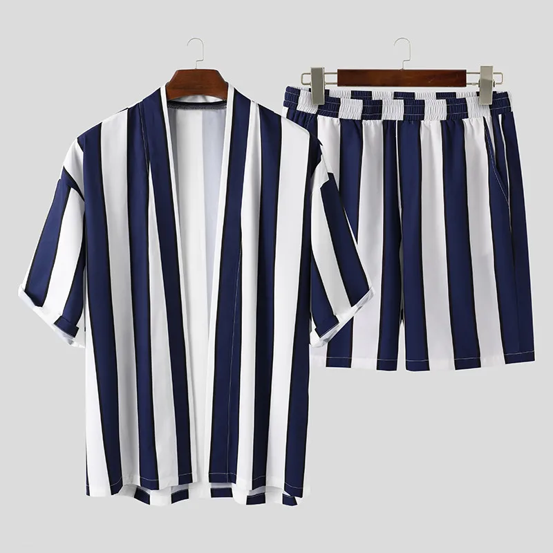 

Men's Summer Suits 2 Piece Fashion Clothing 2022 New Men's Sportswear Jogging Wear Casual Shirts Japanese Suits