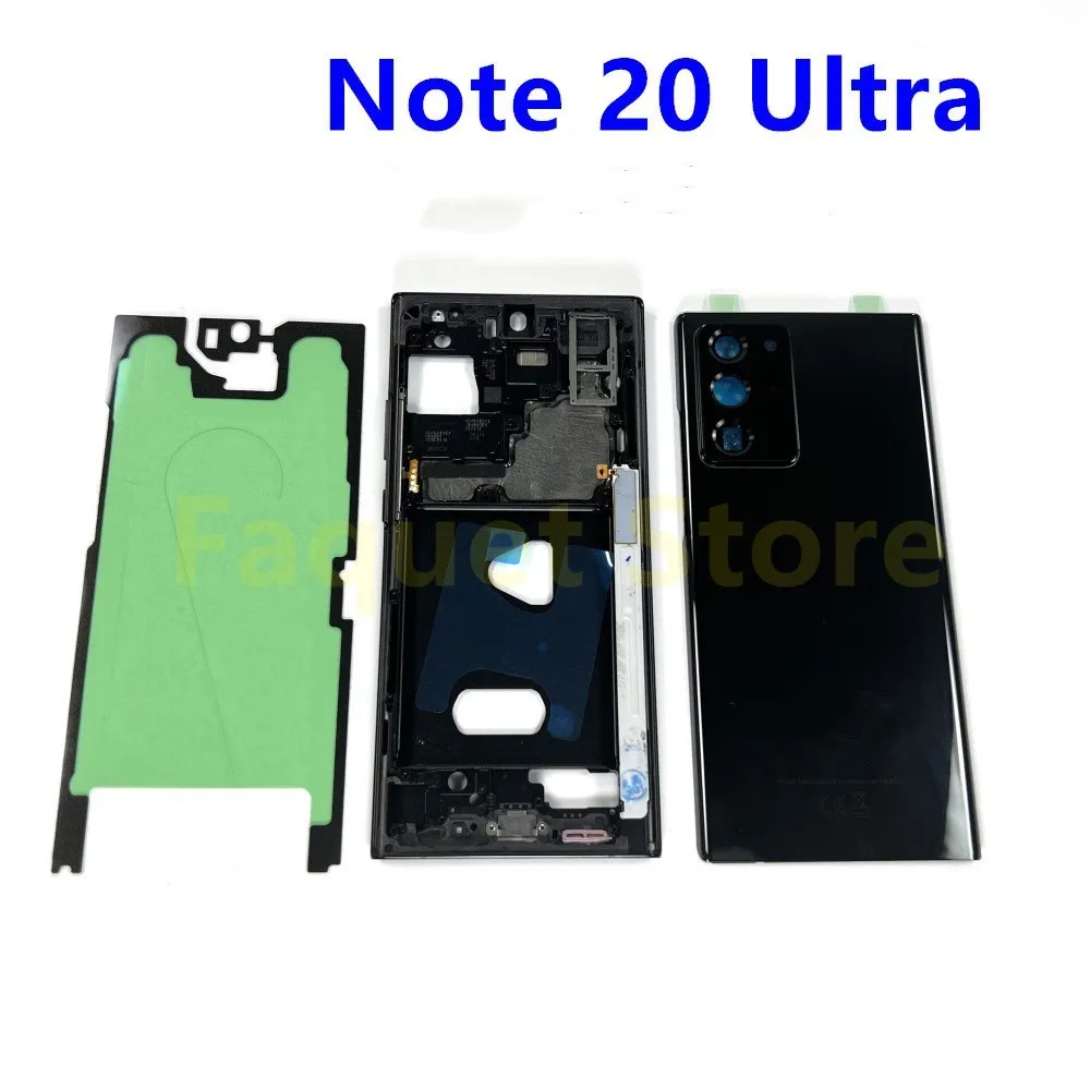 

Для SAMSUNG Galaxy Note 20 Ultra 5G N986F N986B задняя крышка аккумуляторного отсека чехол средняя рамка Note20U задняя дверь стекло полный комплект корпуса