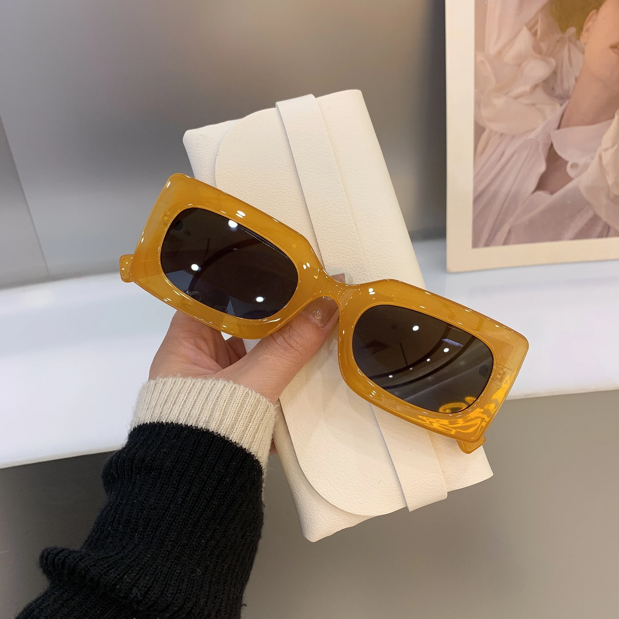 Популярные маленькие солнцезащитные очки в квадратной оправе новые модные