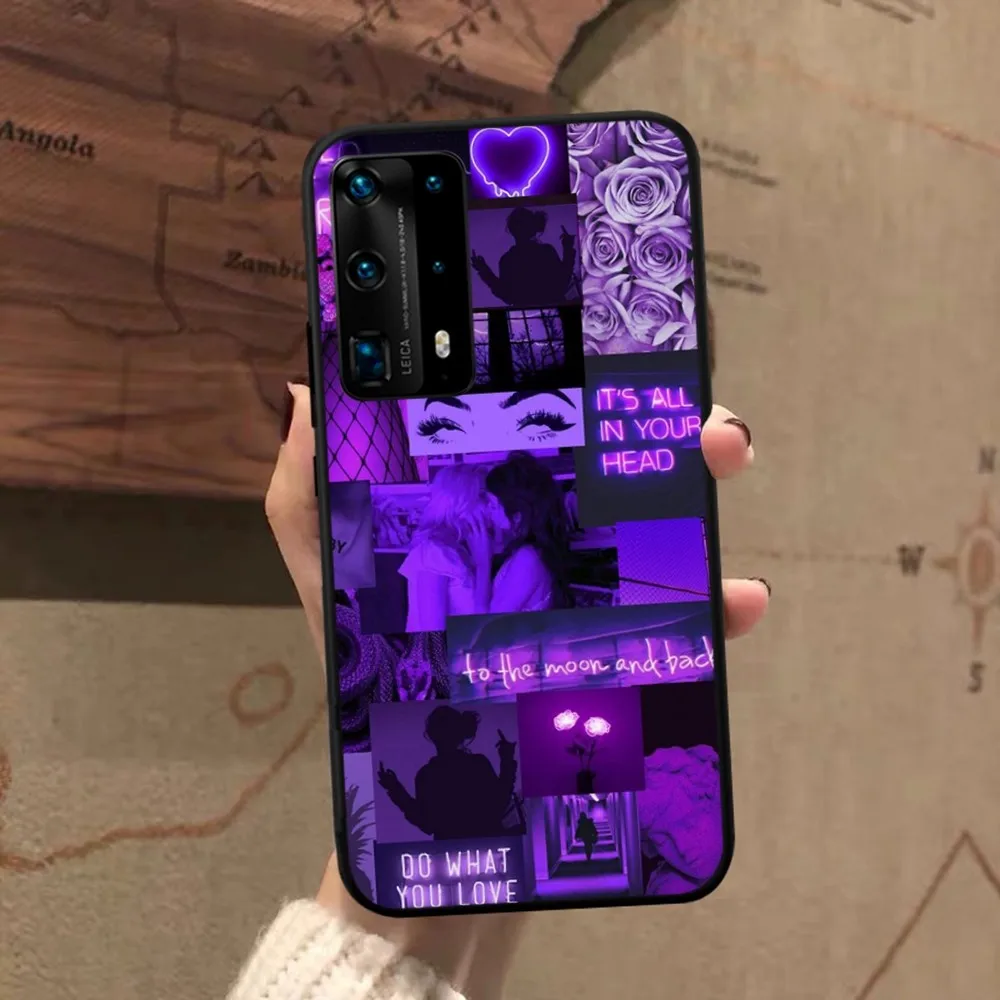 Чехол infinity on Purple для телефона Huawei P 8 9 10 20 30 40 50 Pro Lite Psmart Honor lite 70 Mate 20lite