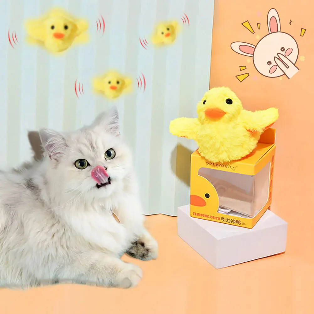 

Flapping Duck Cat Toys Interactive Electric Bird Toys Washable Cat Plush Toy With Catnip Vibration Sensor Cats Game Toy Kitten