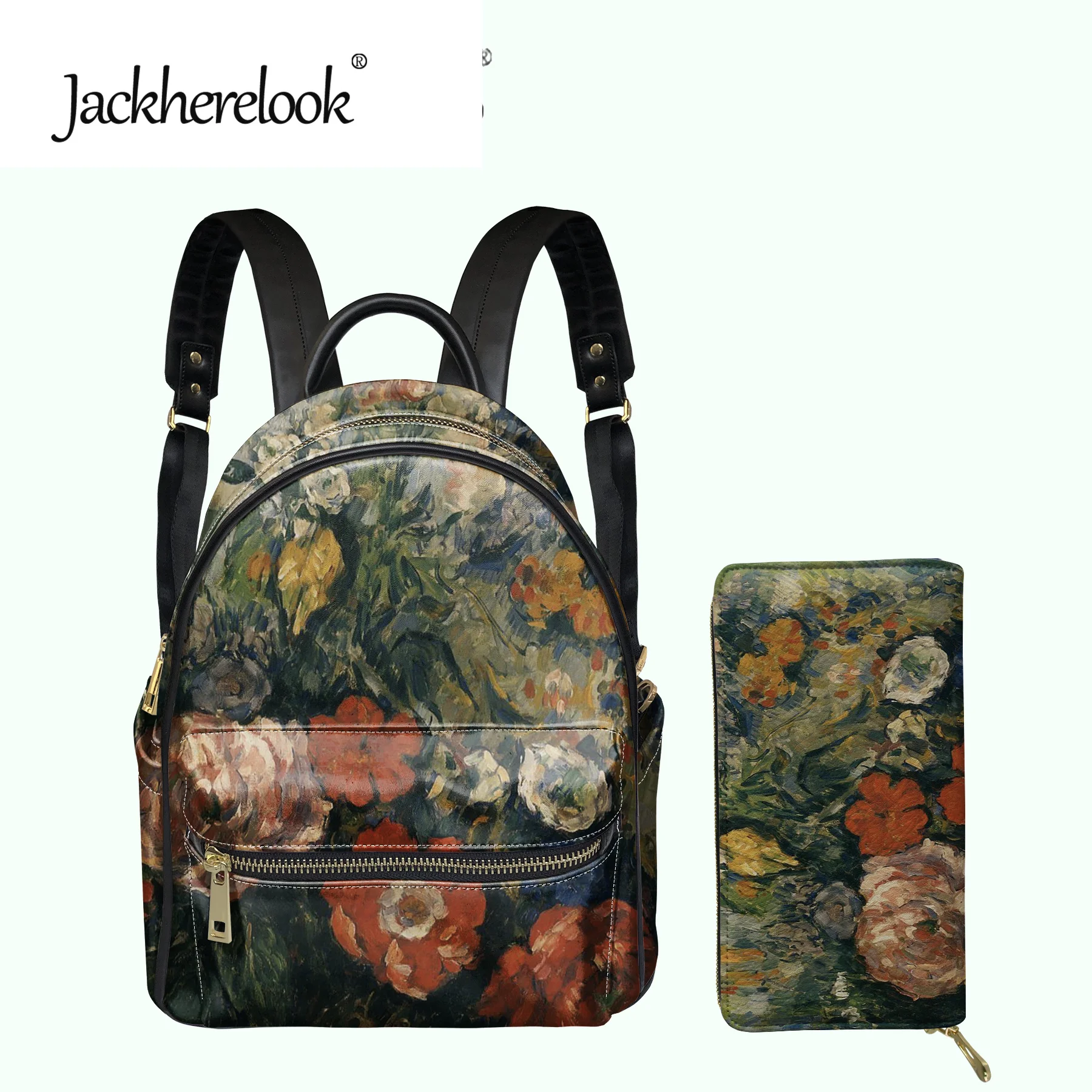 

Jackherelook Hot Selling Ladies Casual Backpacks Beautiful Oil Painting Pattern Mini Book Bags For Girls Good Quality New Bolsas