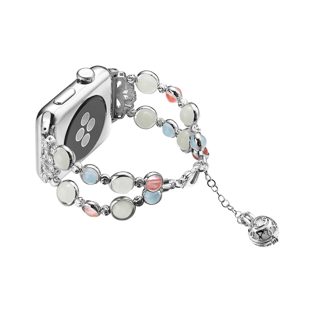 Luminous Pearl Strap for Apple Watch Band 49mm 45mm 41mm 44mm 40mm Women Jewelry Metal Bracelet iWatch Ultra 8 7 SE Accessories