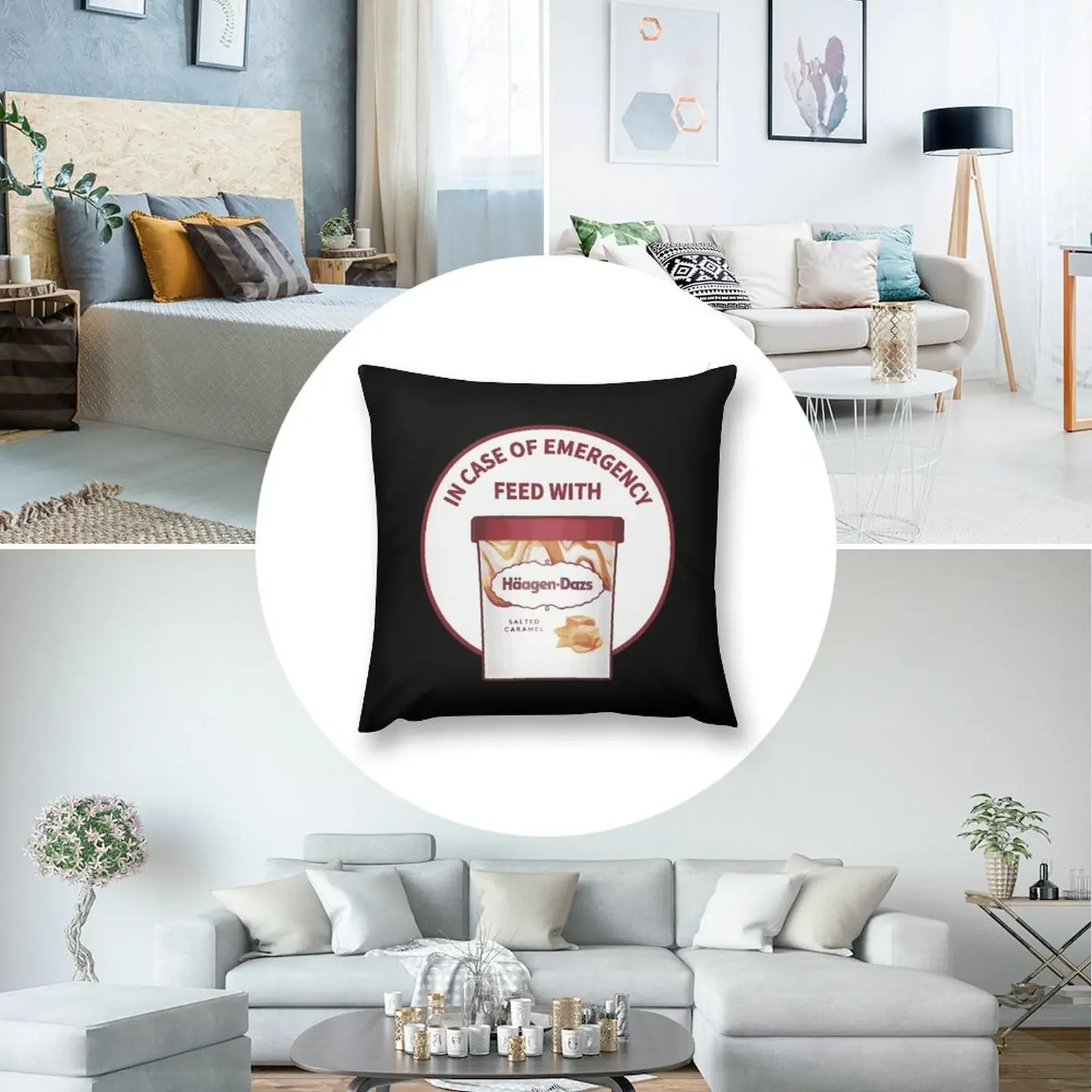 В футляре аварийного питания с подушкой Haagen-Dazs Декоративная подушка для дивана