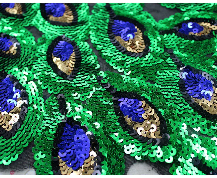 Патчи с павлиньими пайетками для вышивки одежды 58*22 см | Заплатки