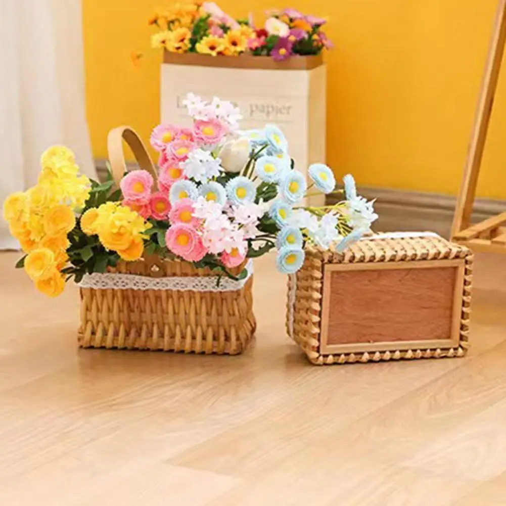 

Flower Basket Weaving Eco-friendly Multi-functional Wicker Baskets Hand-Held Wicker Flower Pot Picnic Storage Basket For Pa X1P2