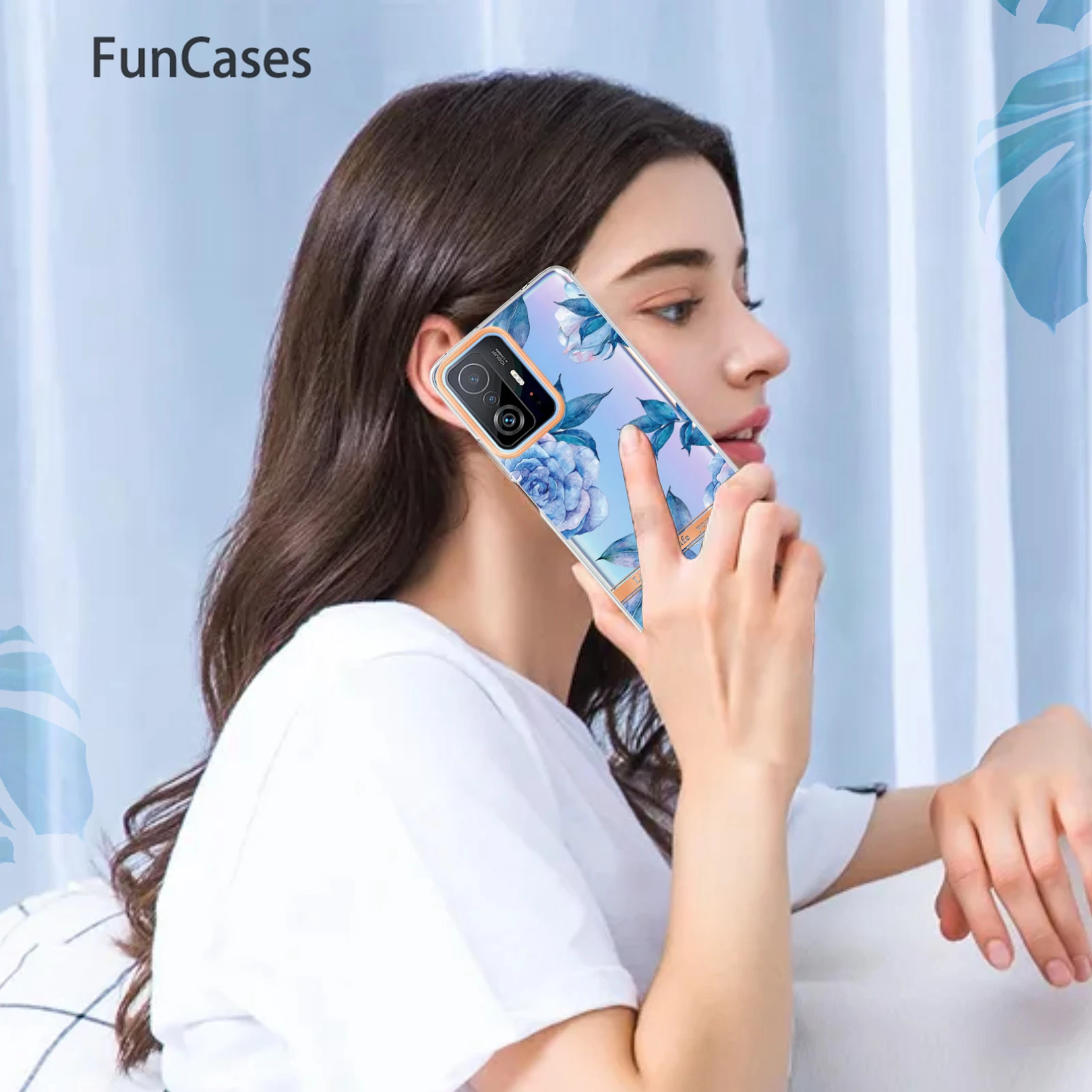 Pink Gardenia Mobile Cases For para Xiaomi 11T Pro Quicksand Phone Pouch sFor armor Carcasa Protective Case Accessory