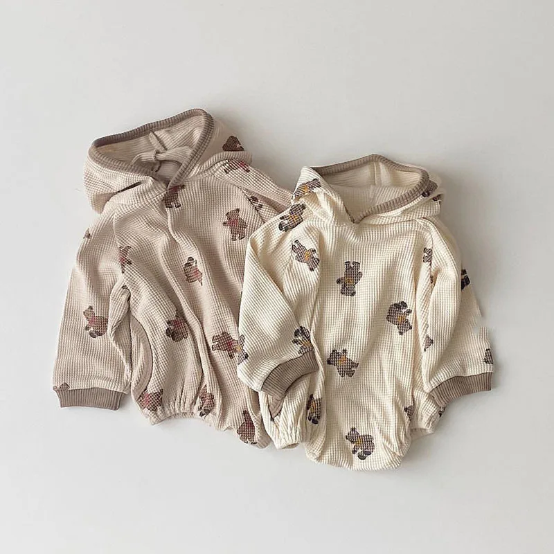 

Детский хлопковый комбинезон с капюшоном, с длинным рукавом