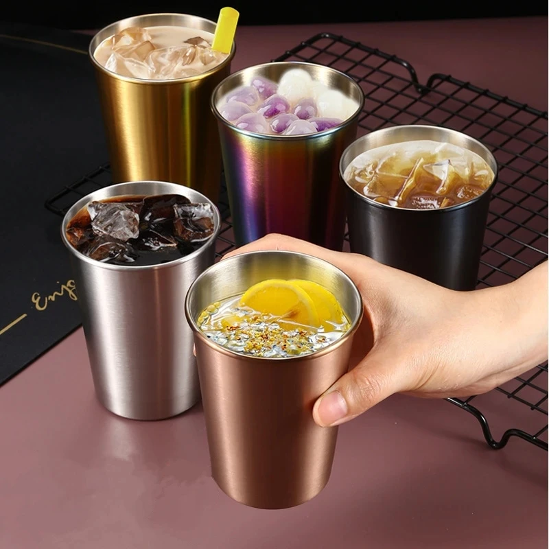 

350/500ml Stainless Steel Beer Cups Household Office Bar Water Milk Mugs Kitchen Drinkware Drinks Coffee Tumbler Tea
