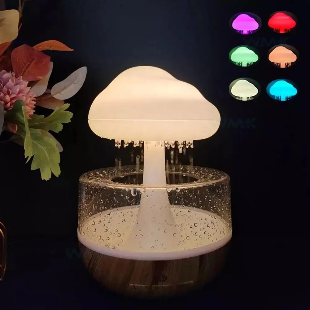

280ml Colorful Night Light Humidifier For Home Desktop rain cloud Humidifier Relax Aromatherapy Lamp USB Rain Sound Diffuser