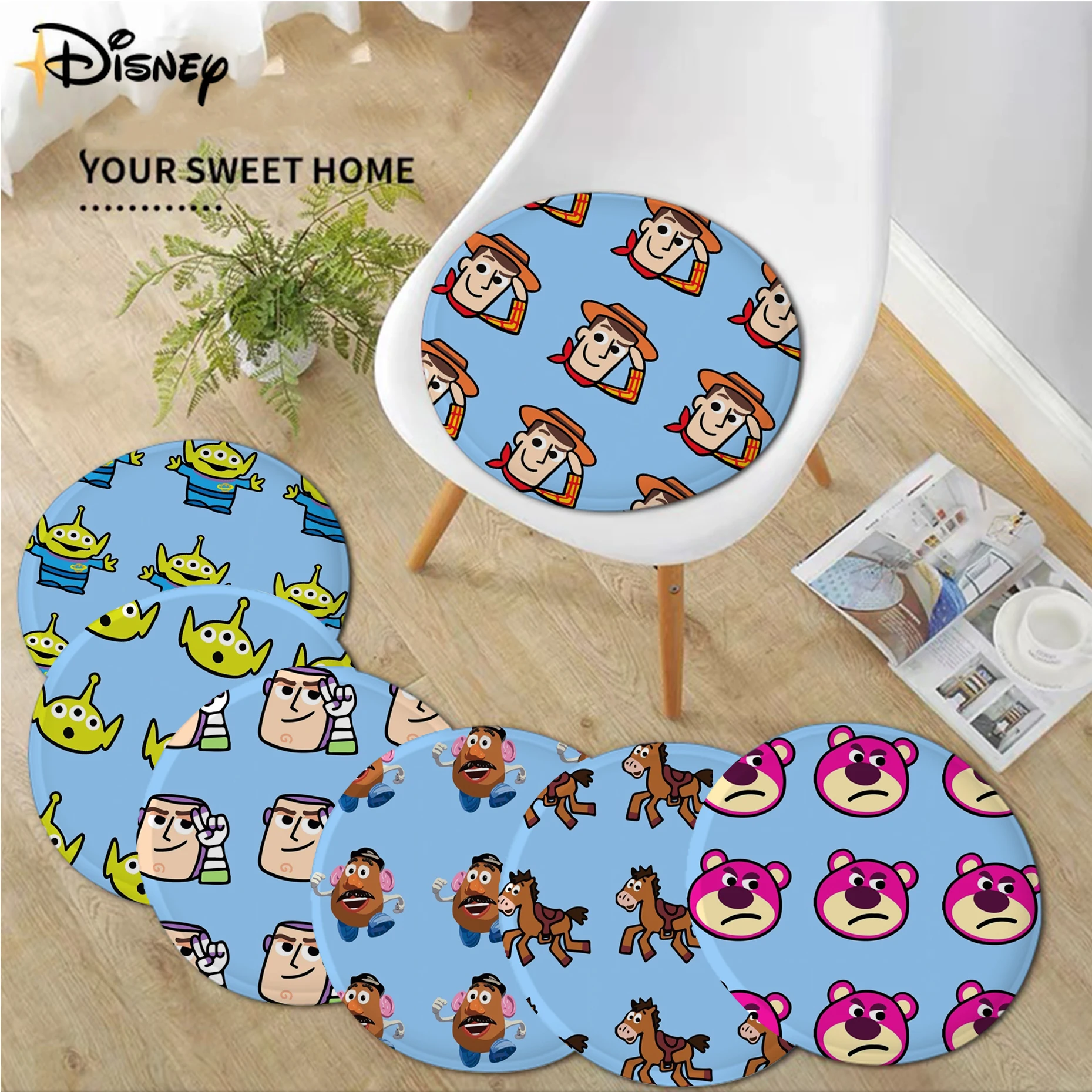 

Disney Toy Story Cushion Mat Tie Rope Chair Cushion Soft Office Car Seat Comfort Breathable 45x45cm Cushion Pads