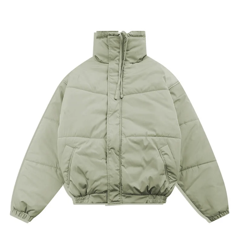 2022 Men Women Korean Style Fashion Winter Casual Warm Cropped Puffer Jackets Bubble Coat Solid Oversized Thicken Cotton Padded