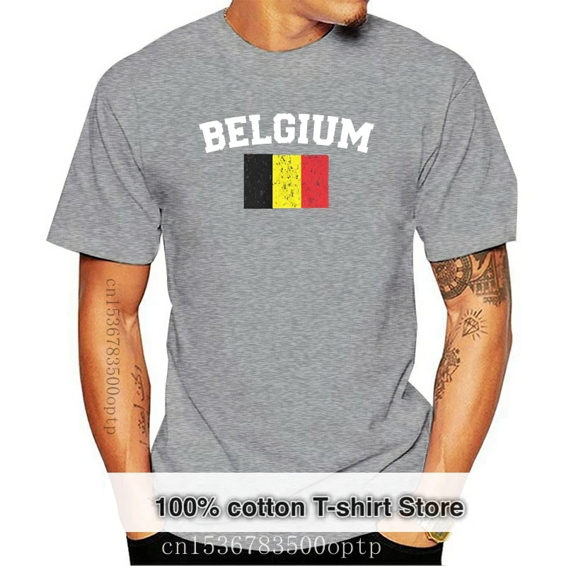 

2019 модная одежда с круглым вырезом, Мужская потертая футболка с выцветшим флагом Бельгии, рубашки, летние футболки, Лидер продаж