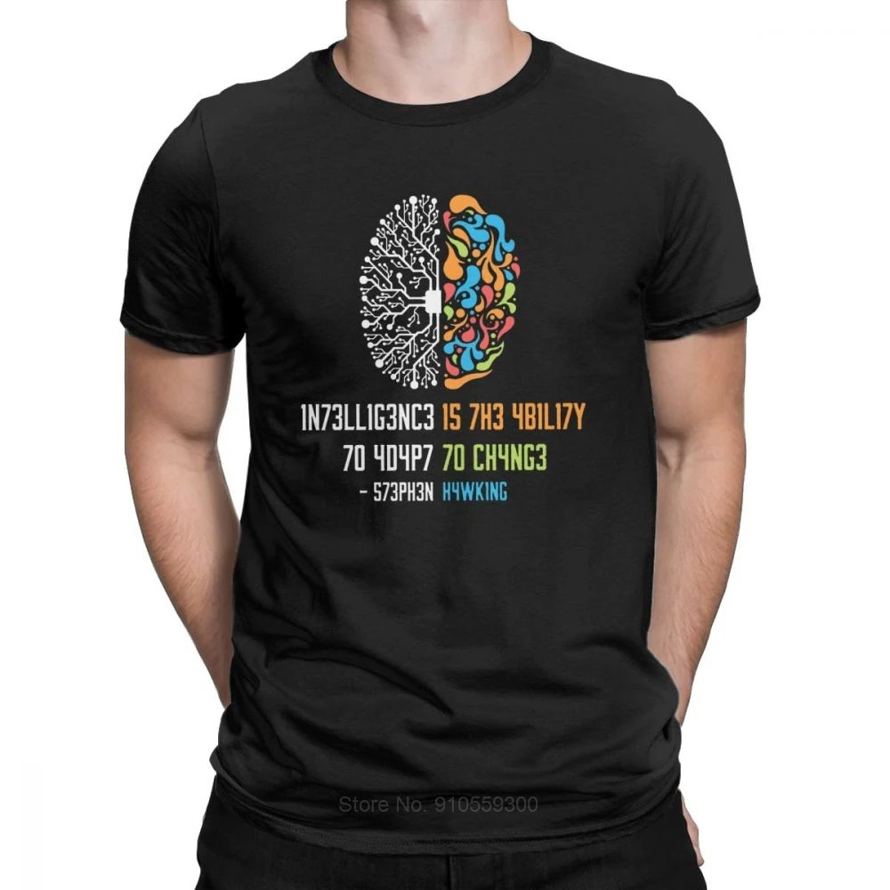 

Tee Shirt Intelligence Men T Shirt Intelligence Is The Ability To Adapt To Change Vintage Science Slogan T-Shirt