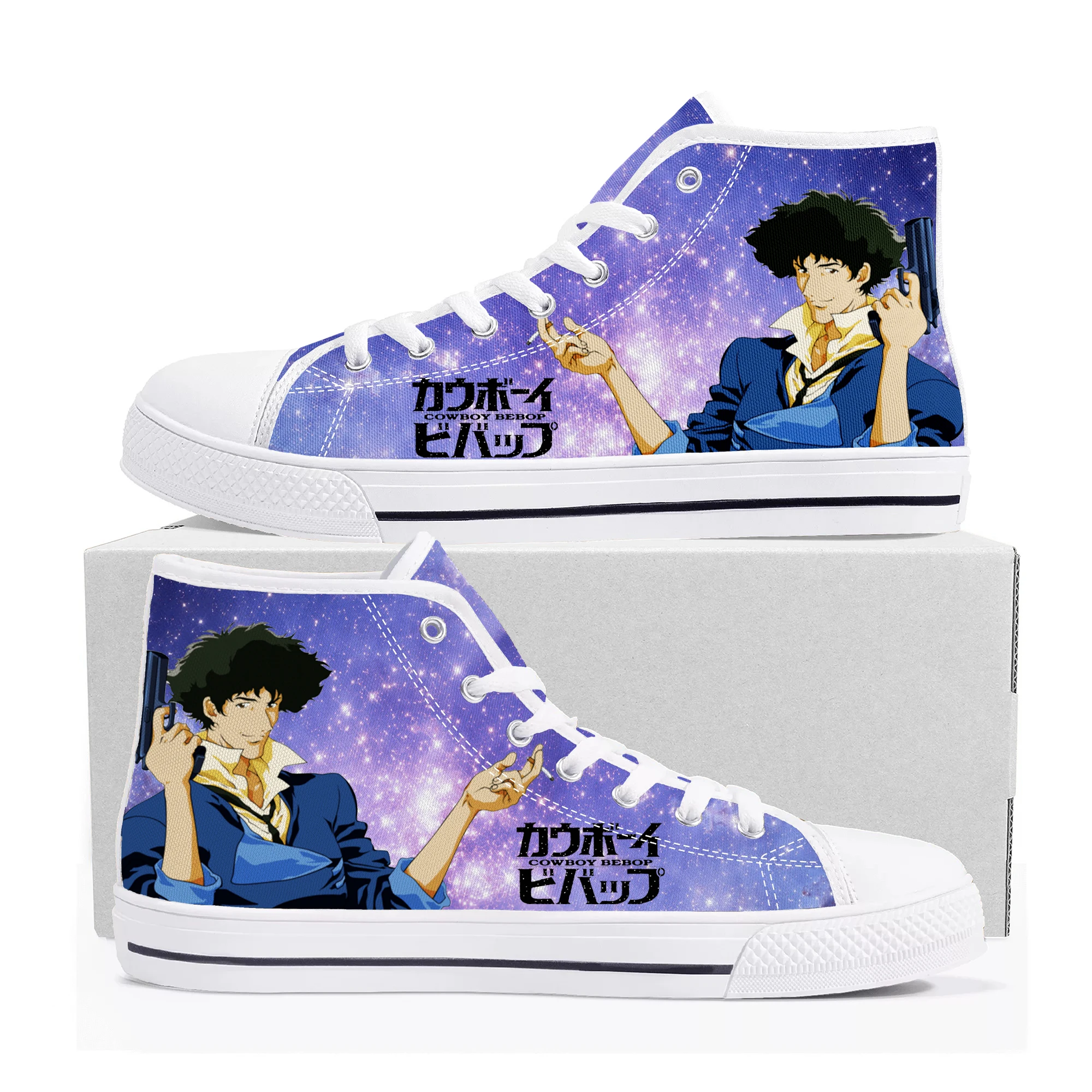 

Anime Manga Cartoon Cowboy Bebop High Top Sneakers Mens Womens Teenager Canvas High Quality Sneaker Couple Shoes Custom Shoe