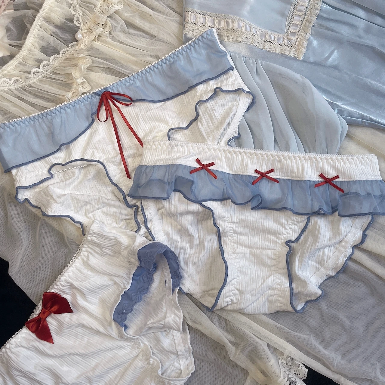 

Mesh Bow Stringy Selvedge Sweet Girl Briefs Lolita Japanese Summer Thin Section Cotton Panties Underwear French Gentle Women