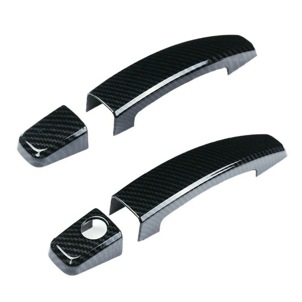 Carbon Fiber Style Door Handle Cover Trim Fit For Chevry Camaro 2010-2015