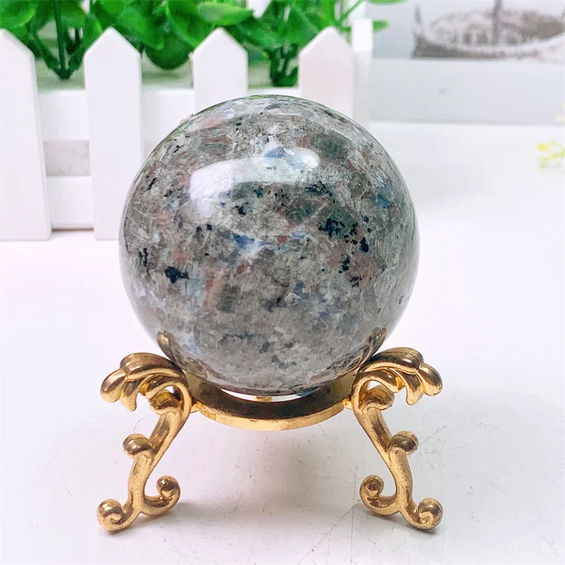 

Natural Yooperlite Sphere Ball Strength Worry Stone Reiki Meditation Spiritual Healing For Home Decor Friend Gift 6CM
