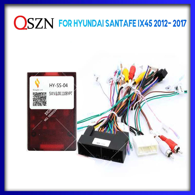 

QSZN For Hyundai Santa Fe 3 IX45 2012- 2017 Android Car Radio Canbus Box Decoder Wiring Harness Adapter Power Cable HY-SS-04