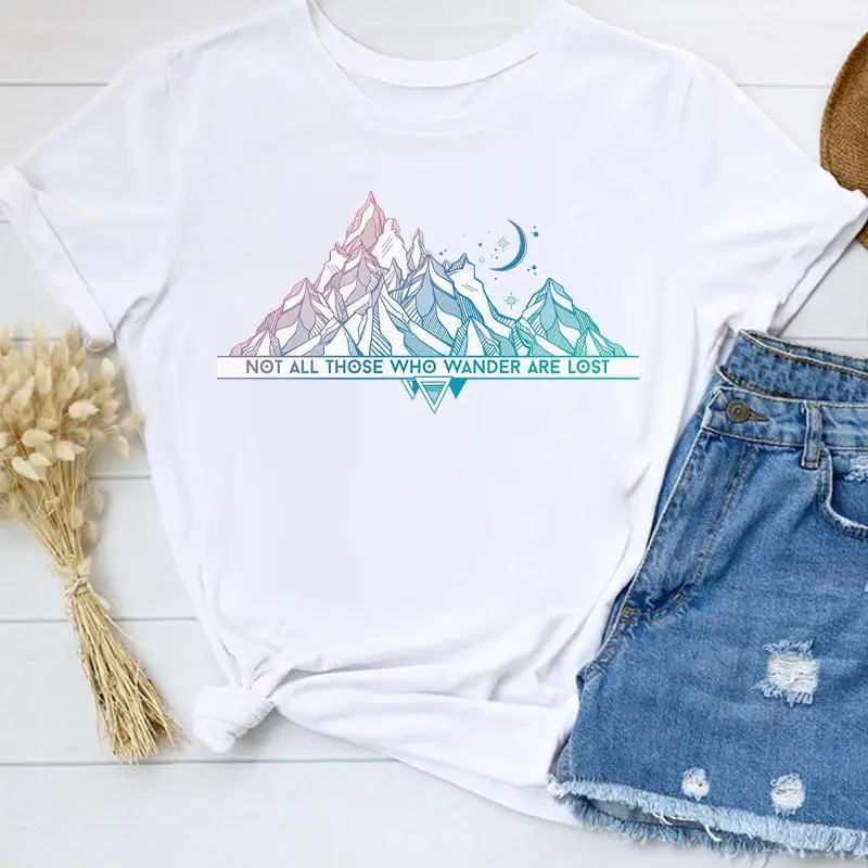 

Women Casual Fashion Mountain Travel Adventure Clothing Nice Short Sleeve Summer Pretty Tshirt Top Graphic Tee T-shirt