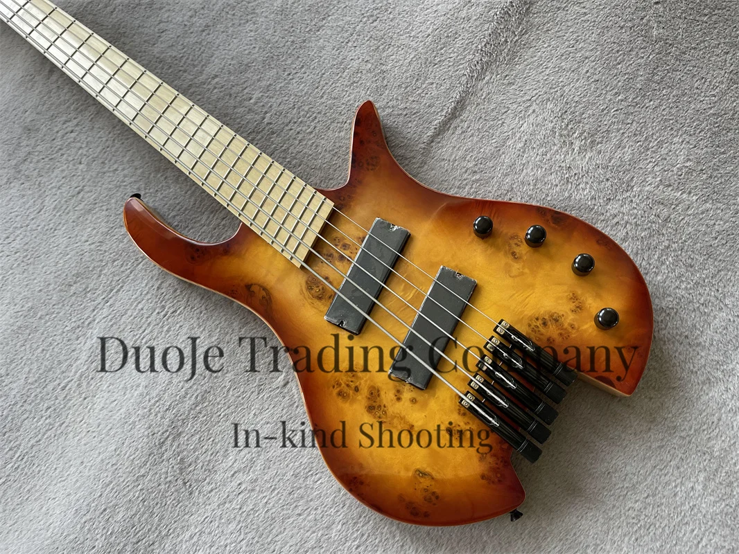Бас без головы 5 струн закат электрический бас дерево борт верхняя часть гриф из