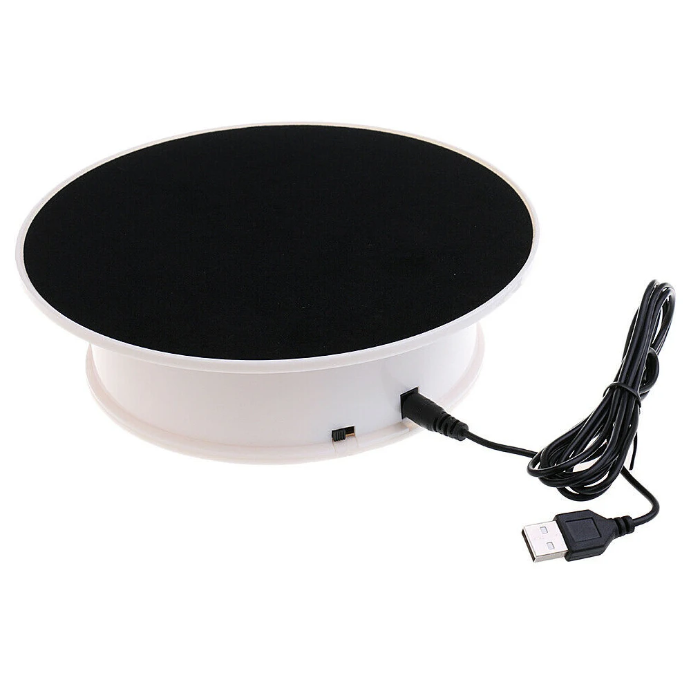 

20cm ABS Electric Rotating Jewelry Display Stand Motorized Turntable Modeldisplay Stand Base Mirror Turntable Jewelry Holder
