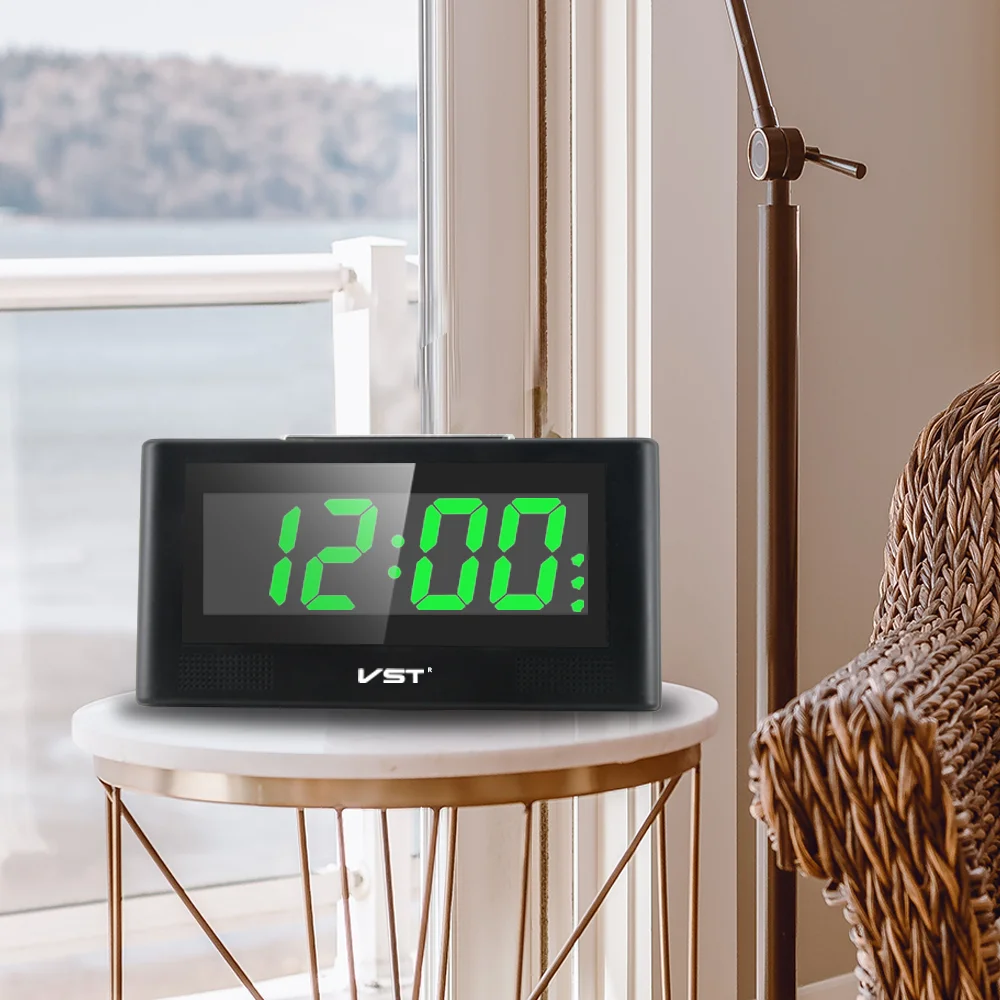 

Настольные часы со светодиодной подсветкой, цифровой будильник с функцией повтора, отображения температуры, 12/24 часа, настольные электронн...